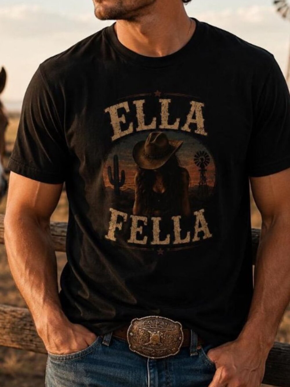 Ella Fella Shirt, Country Western Graphic Tee, Cowboy Girlfriend Shirt